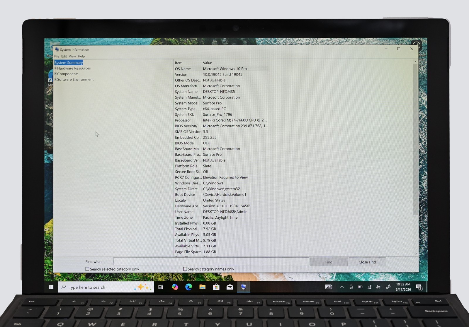 Microsoft Surface Pro 6 1796 i7-7660u 2.5GHz 8GB RAM 256GB SSD Win 10P