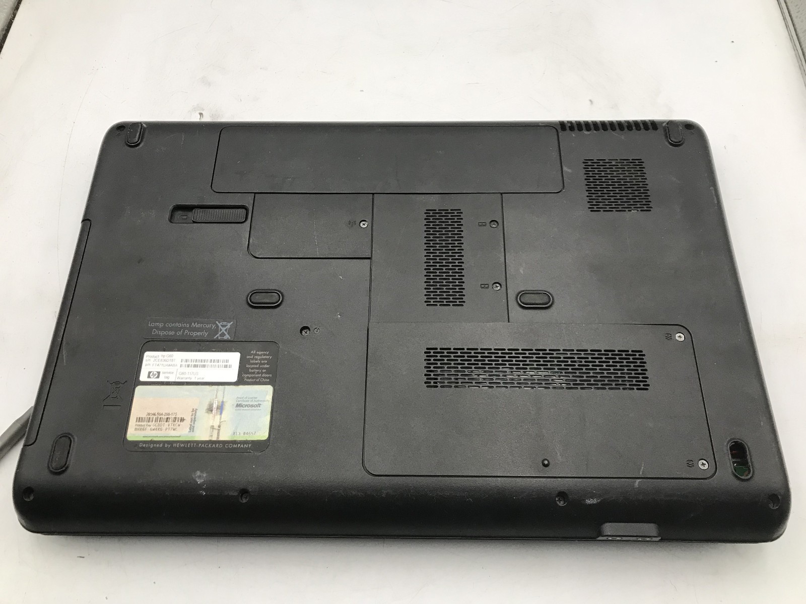 HP G60 117US – BOOTS TO BIOS – AMD TURION X2 – 2GB RAM – NO OS – READ DESC – BB!
