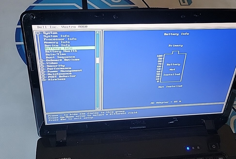 Dell Vostro A860 15.6″ Intel Celeron 2.13GHz 1GB 160GB HDD w/ AC *No OS *No Batt
