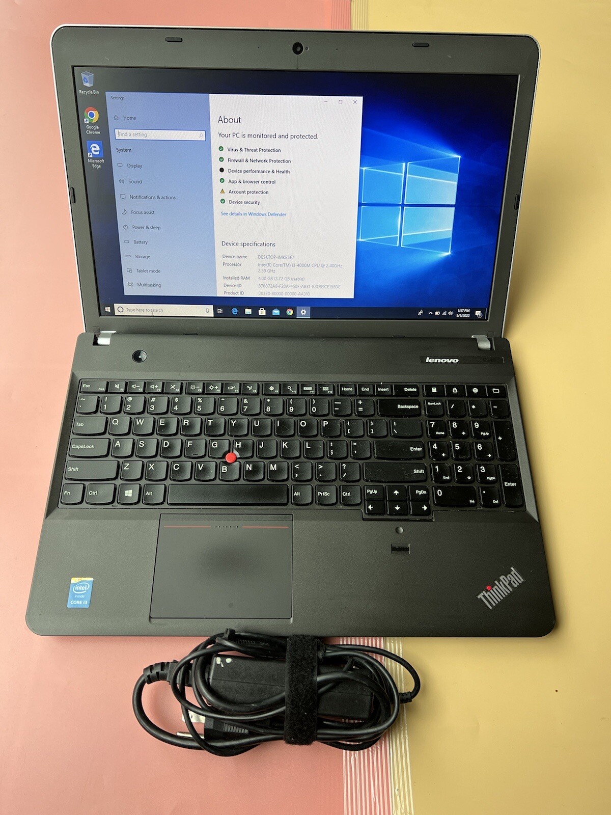 LENOVO THINKPAD E540 15.6″ Core i3-4000M 4GB RAM 120GB SSD WEBCAM BLUETOOTH