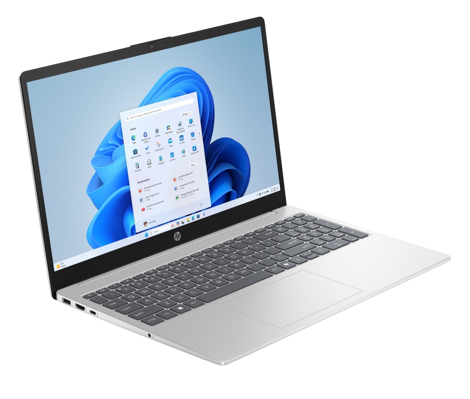 HP 15.6 FHD Intel Core 7 150U AI Laptop (2025) 16GB RAM 512GB SSD Natural Silver
