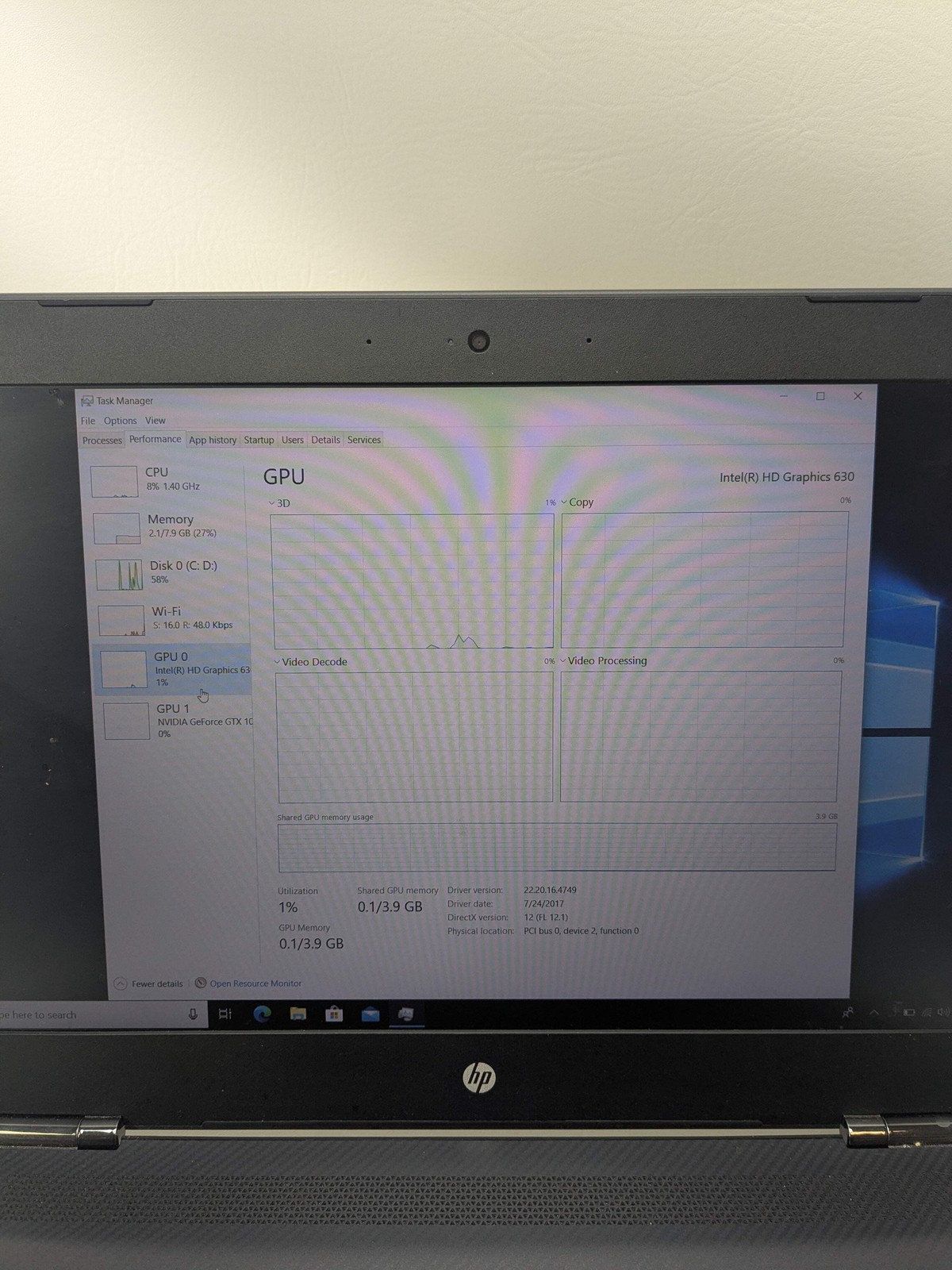 HP Omen QEOIGAAG 15.6″ i7-7700HQ 2.8GHz 8GB RAM 1TB SSD GeForce GTX 1050