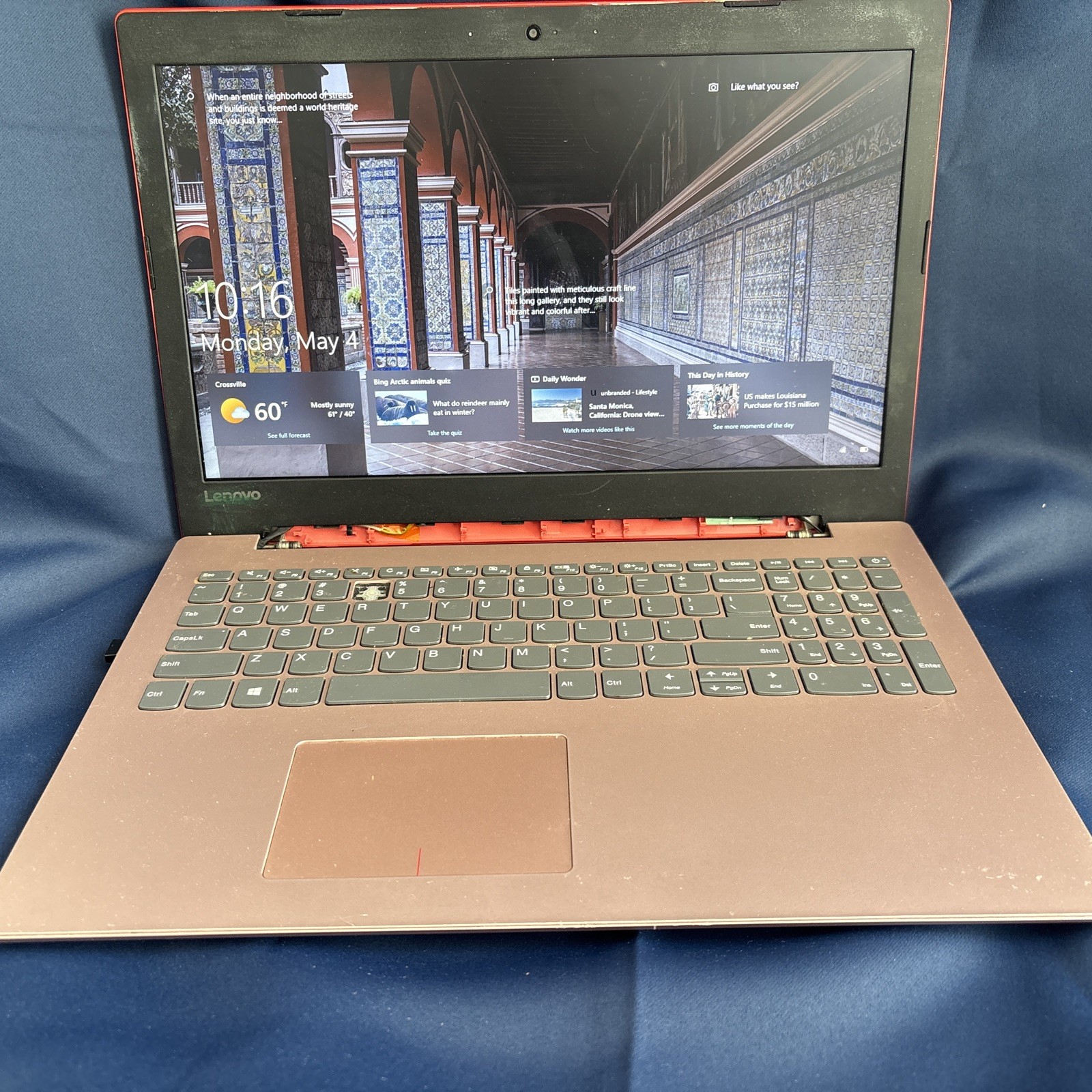 red Lenovo laptop Idea pad 330-15ikb 8 GB RAM, read issues, microsoft arc mouse