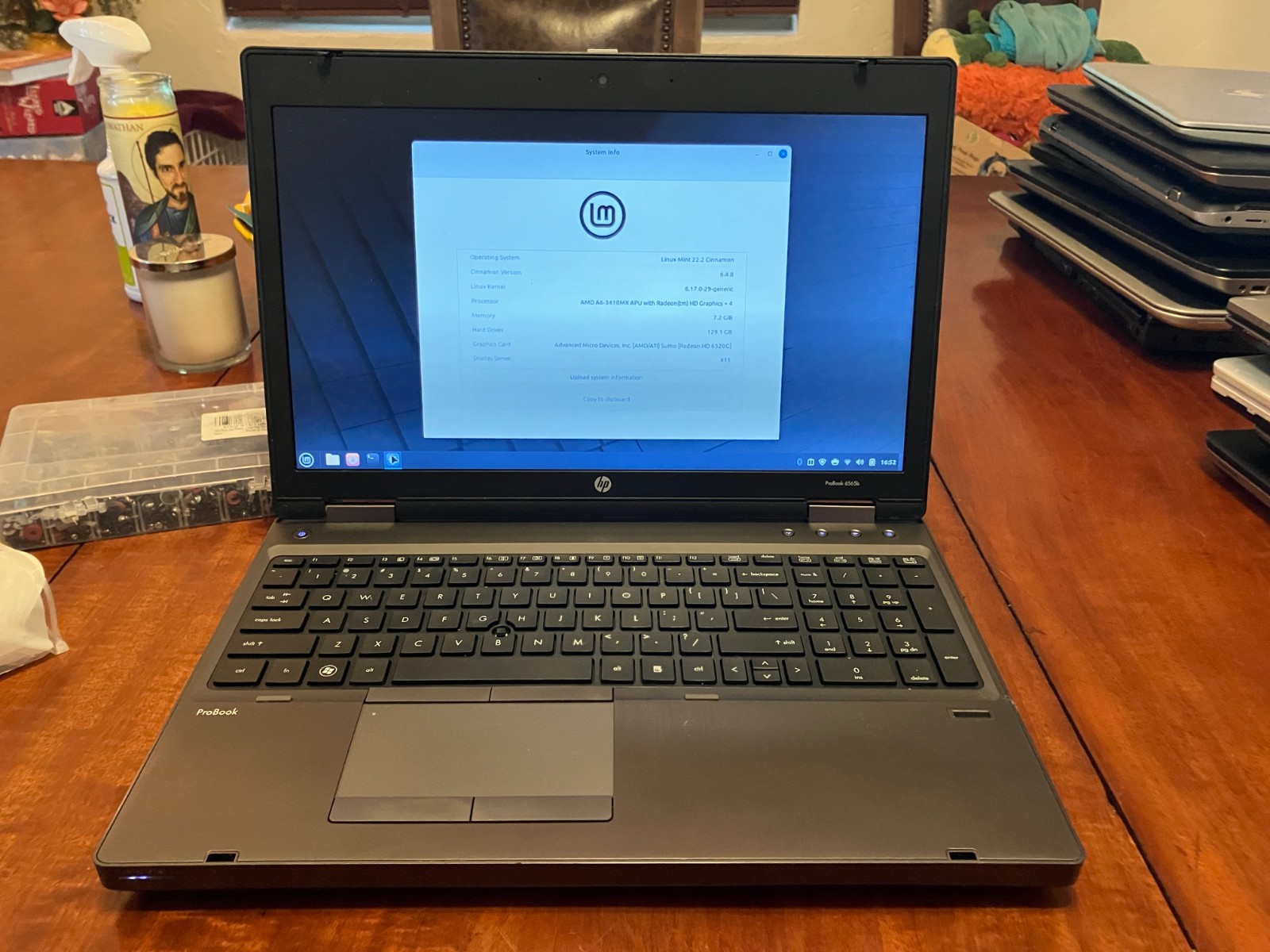 HP ProBook 6565b Laptop 15.6″ AMD A6 1.6GHz 8GB RAM 120GB SSD Linux Mint Wifi BT