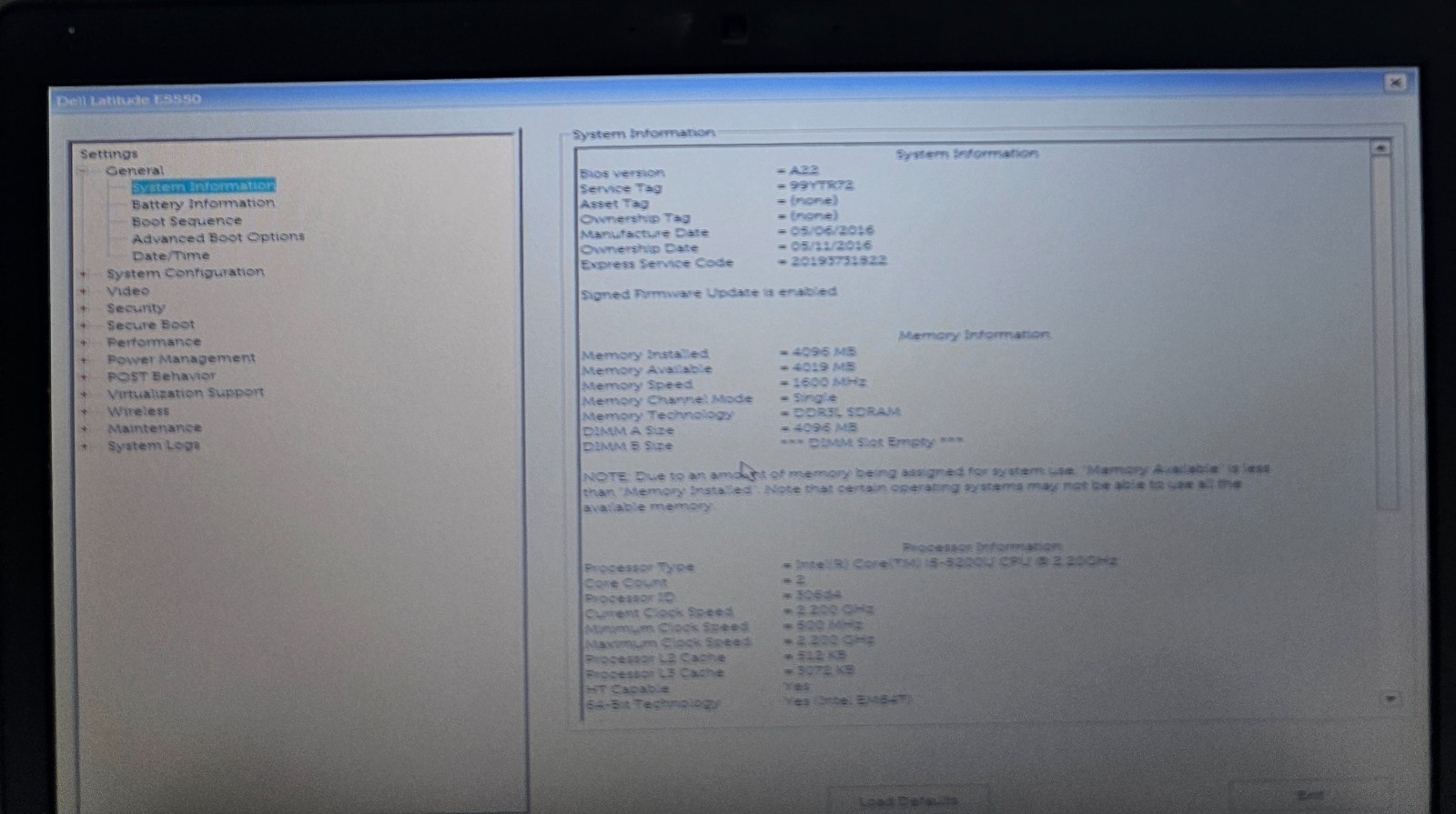 Dell Latitude E5550 15.6″ Laptop Intel Core i5-5200U 4GB Ram NO HD/OS (FL)