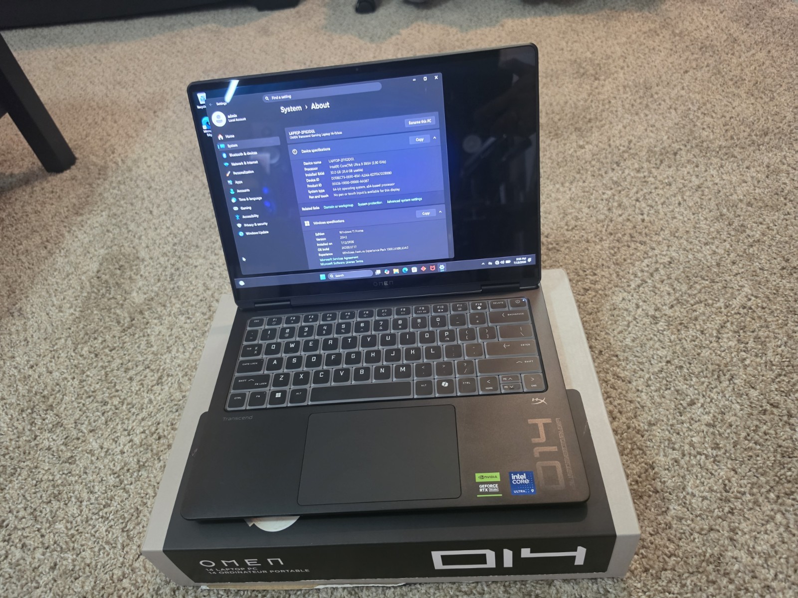 HP OMEN – Transcend 14″ 120Hz 3K OLED Gaming Laptop – Intel Core Ultra 9-285H…