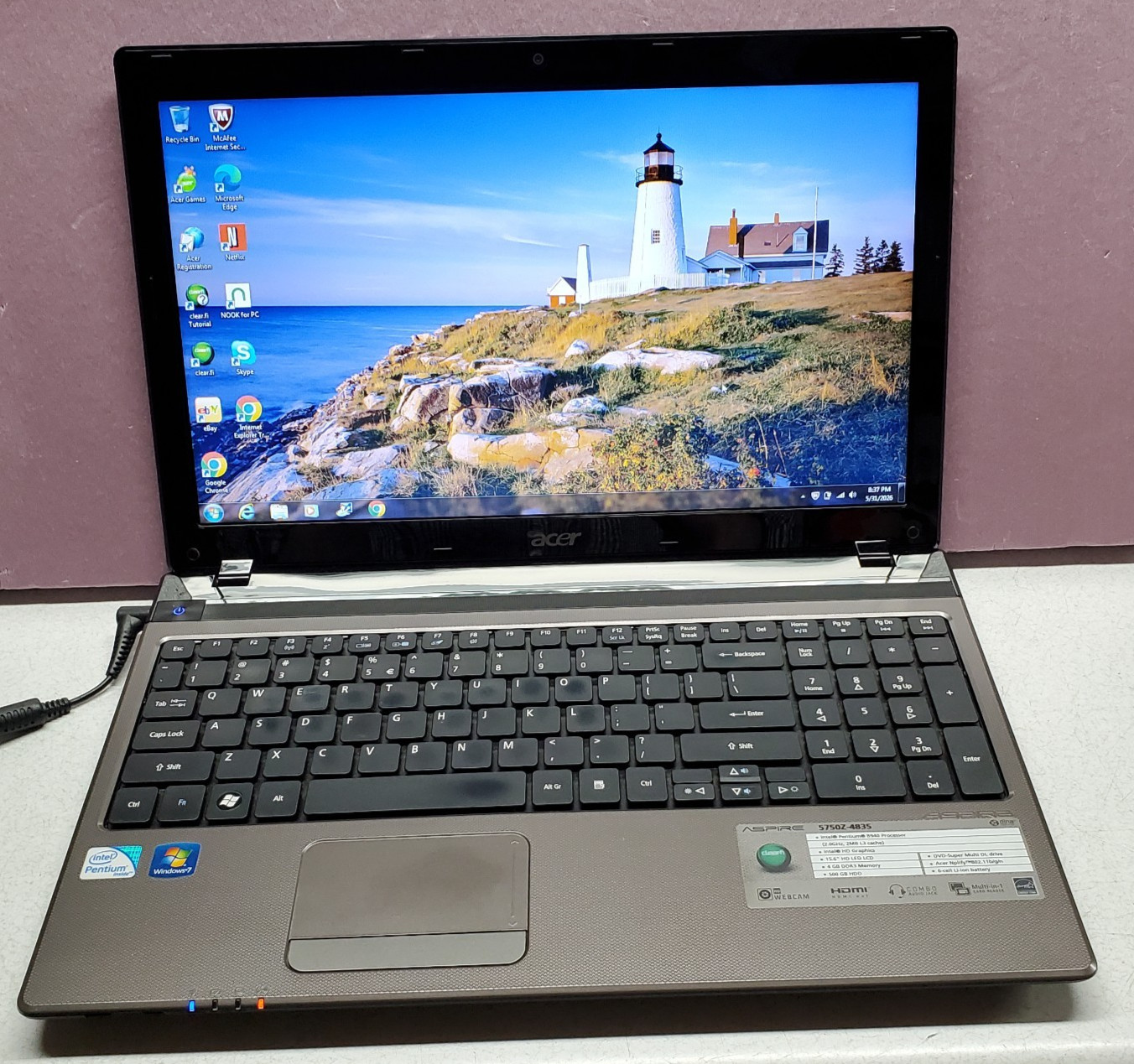 Acer Aspire 5750Z-4835 /Pentium B940 2.0GHz/8G Ram/250G SSD/Win7H