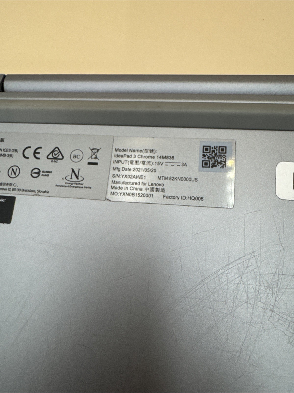Lenovo IdeaPad 3 Chrome 14M836 14″ 64GB eMMC, MediaTek MT8183, 2.00 GHz *PARTS*