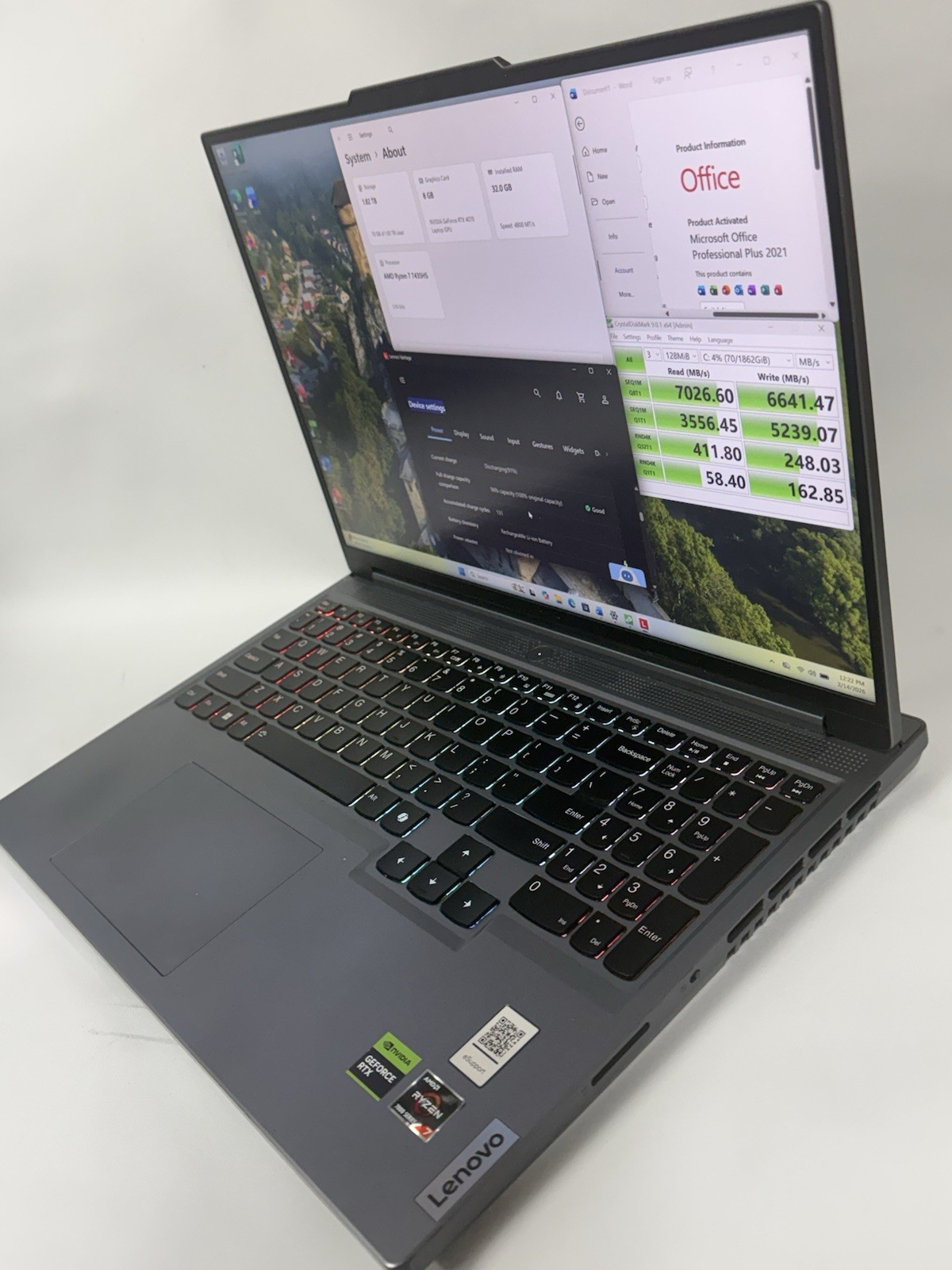 Lenovo Legion Slim 5 16ARP9 R7 7435HS RTX 4070 32GB DDR5 2TB SSD W/Office 2021