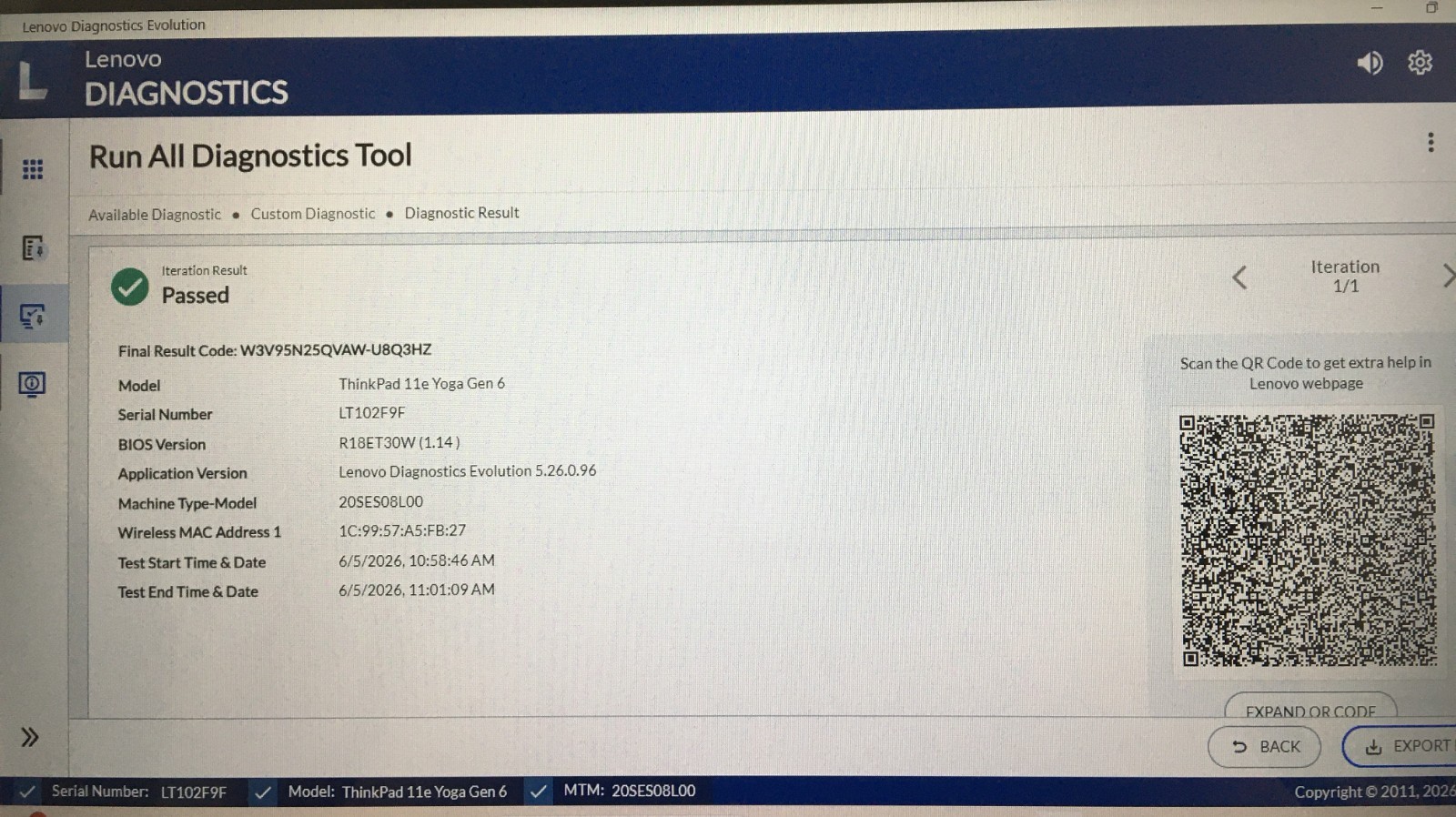 Lenovo ThinkPad 11e Yoga Gen-6 Touchscreen M3-8100Y 1.1GHz 8GB 256 GB SSD Win11
