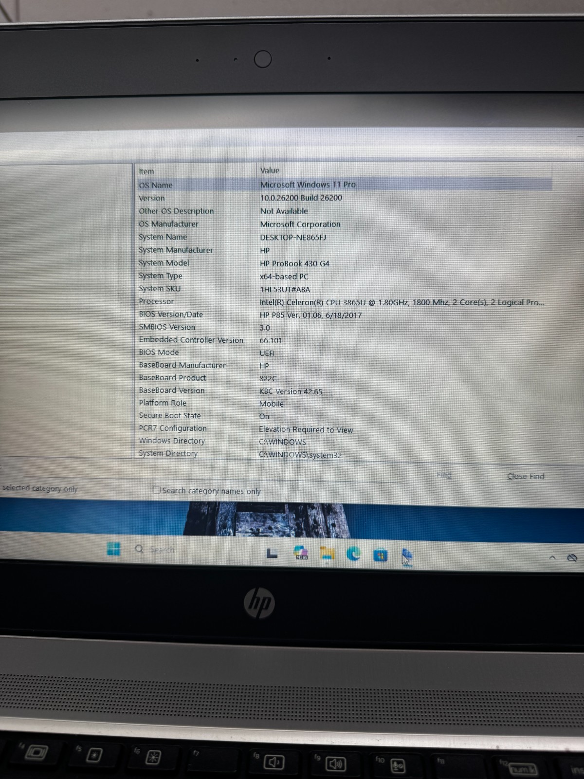 HP ProBook 430 G4 Celeron 3865U, 8GB RAM, 120GB SSD, Win11 #3882
