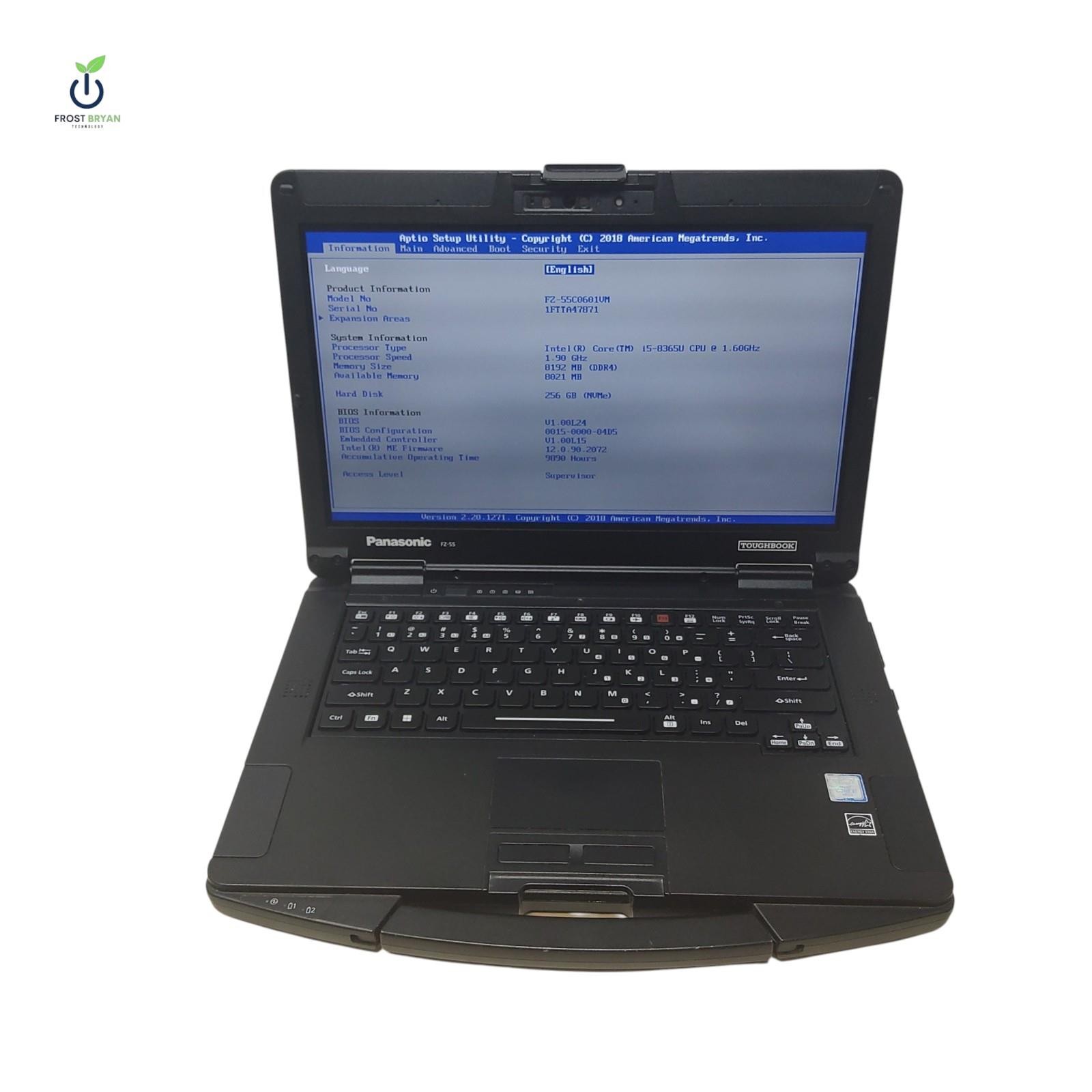 PANASONIC FZ55-1 Laptop i5-8365U@1.60GHz 8 GB SSD 256 GB No OS
