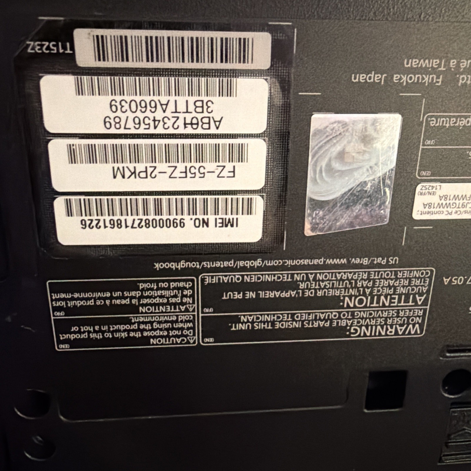 Panasonic Toughbook FZ55 i5-1145G7 16RAM 2TB Nvme Adapter Bios Locked Touch