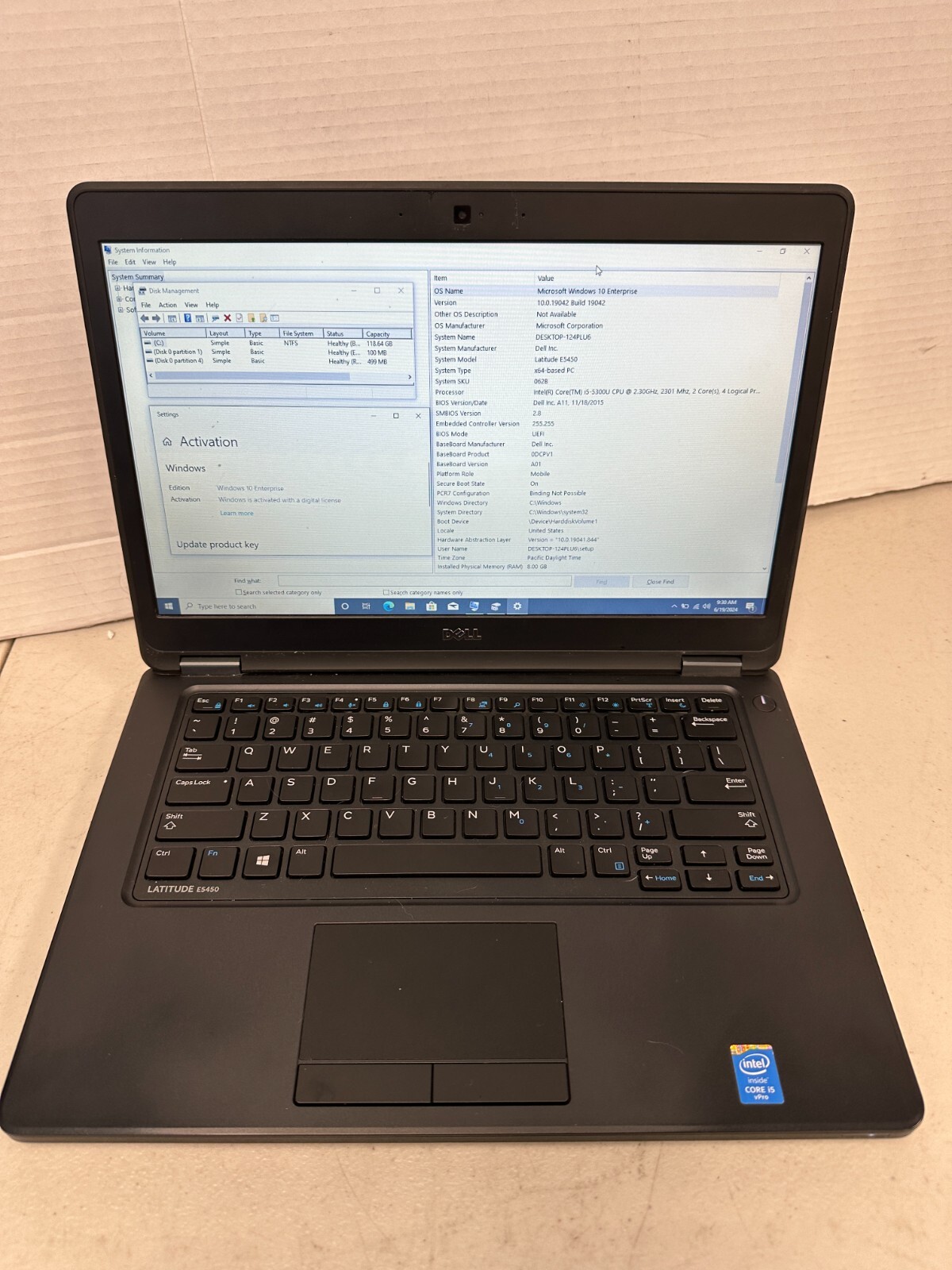 Dell Latitude E5450 i5 5300 8GB RAM 128GB SSD NO AC #04