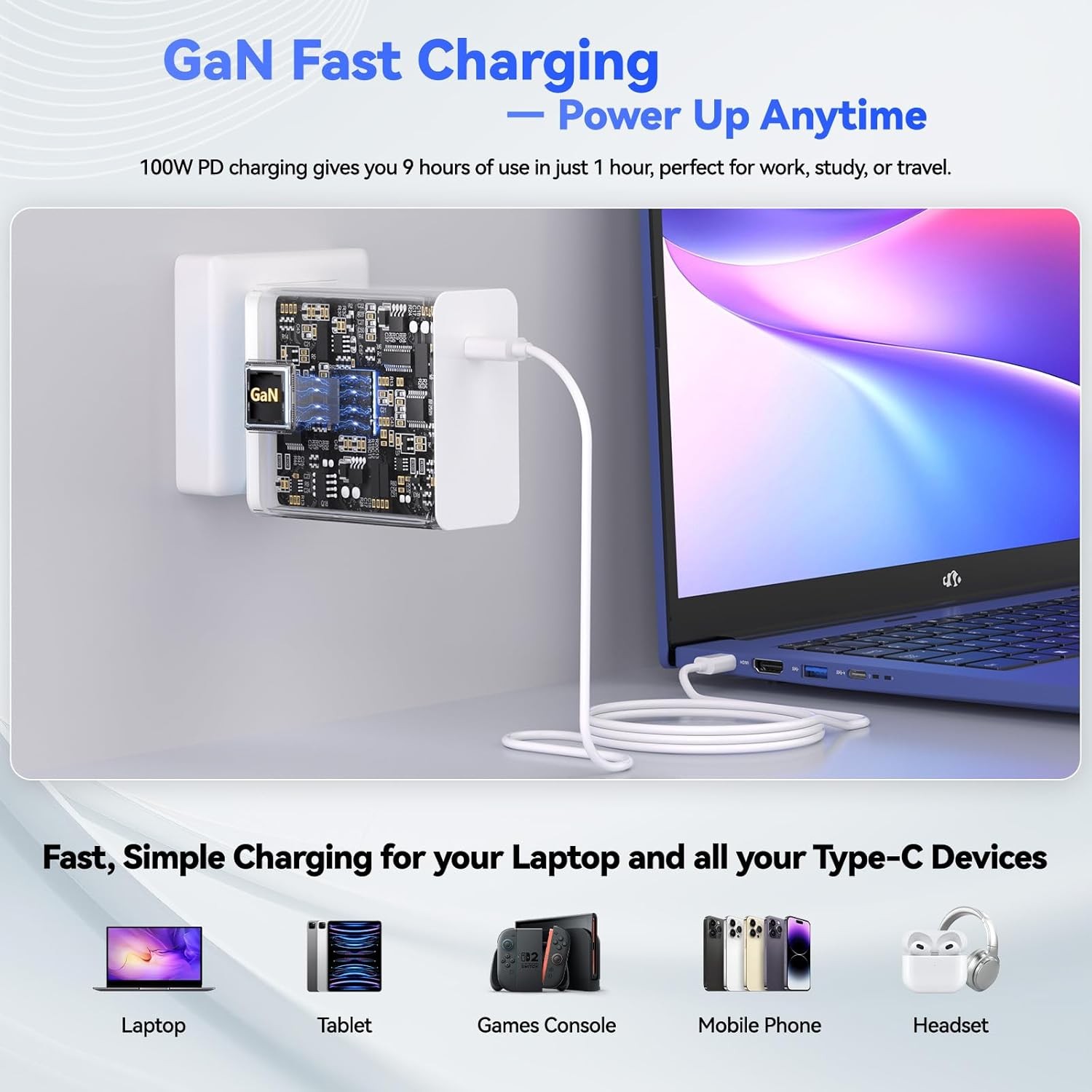 NIMO Gaming Laptop 17.3″FHD IPS AMD R7 7735HS Up to 4.75 GHz 16GB DDR5 RAM 256GB