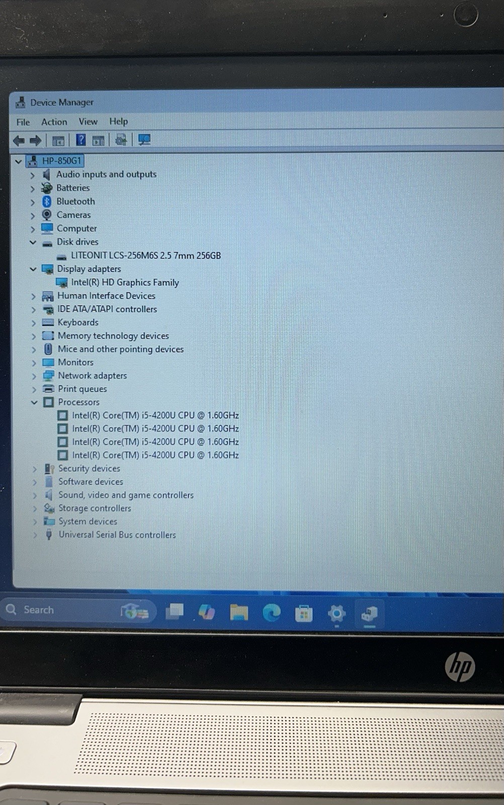 HP EliteBook 850 G1 15″ Core i5-4200U 1.6GHz 256GB SSD 16GB Wifi Webcam Win 11