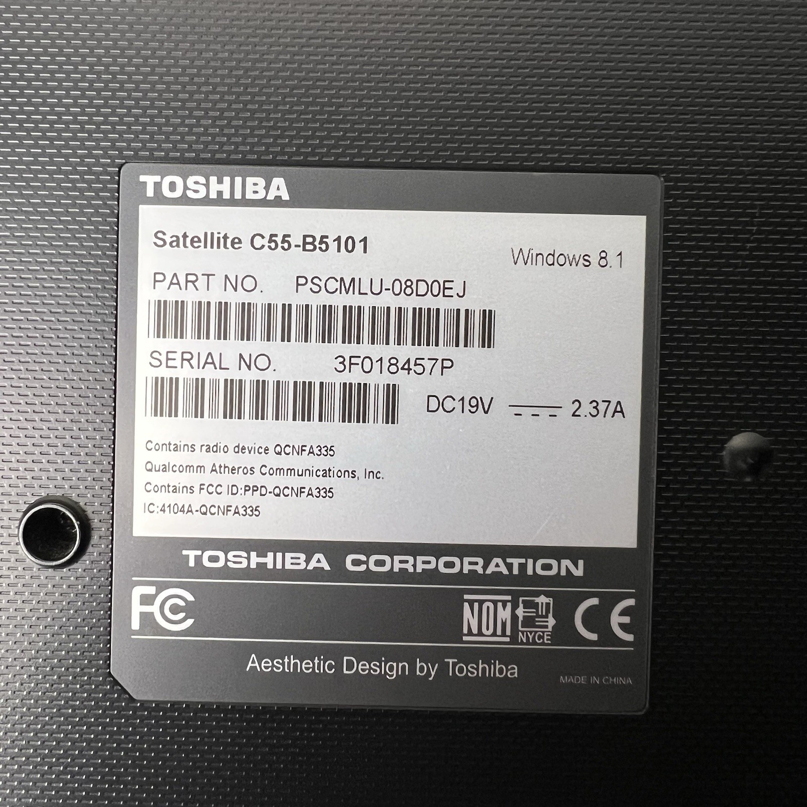 Toshiba Satellite C55-B5101 15.6″ N2840 4GB 500GB Win 8.1 READ Description!