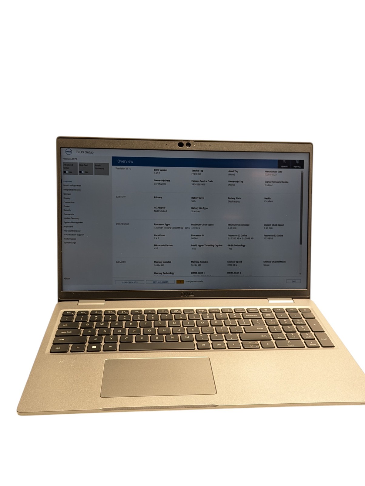 Dell Precision 3570 i5-1235U 16GB RAM 256GB SSD Grade D
