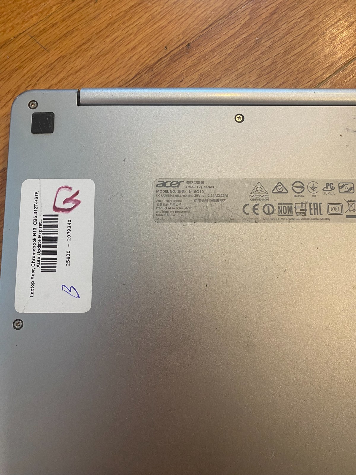 acer laptop chromebook N16Q10 cb5-312T 2