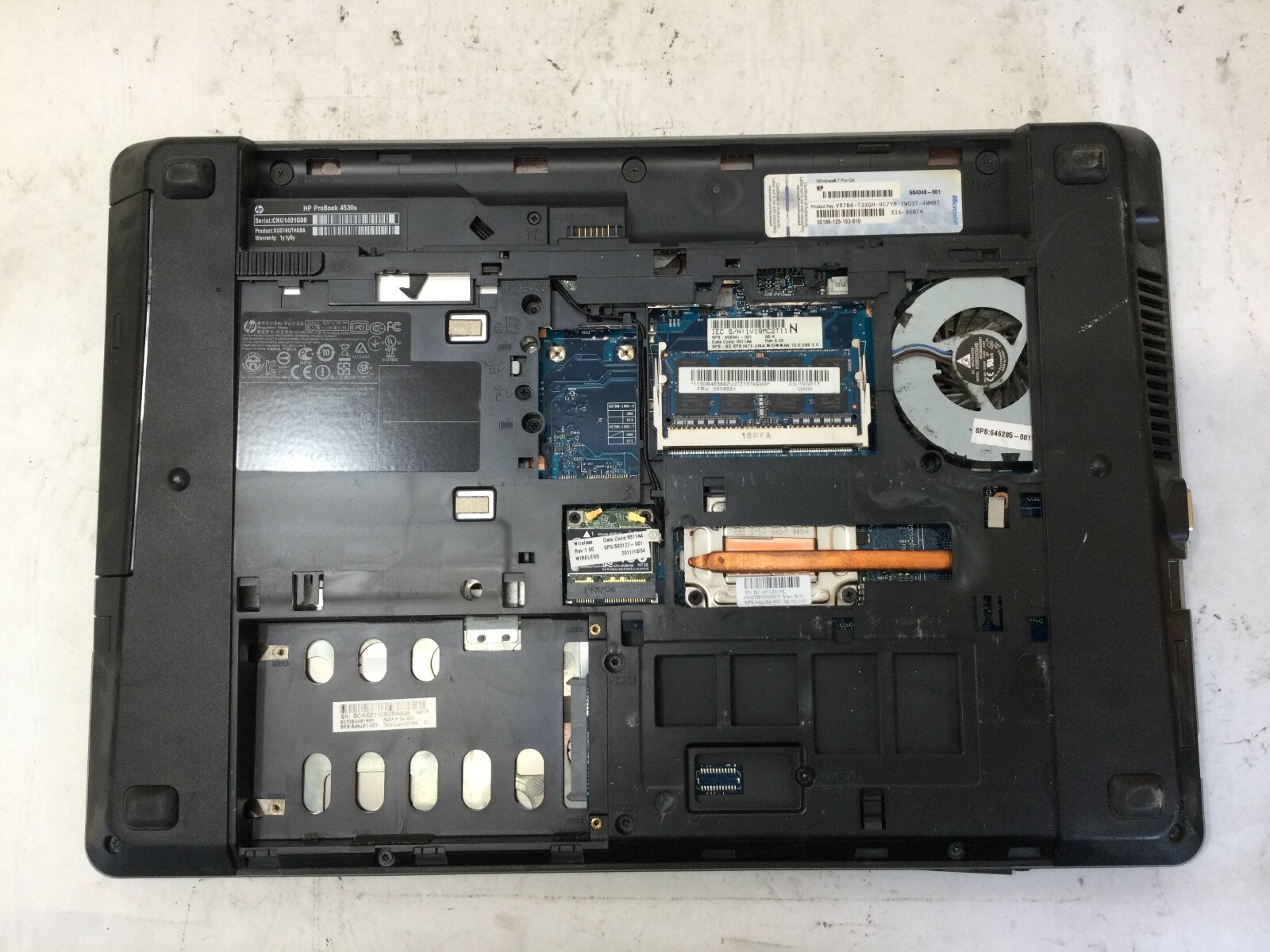 HP PROBOOK 4530S – FOR PARTS – NO RAM – INTEL CORE I3 – READ DESCRIPTION – BB!!!