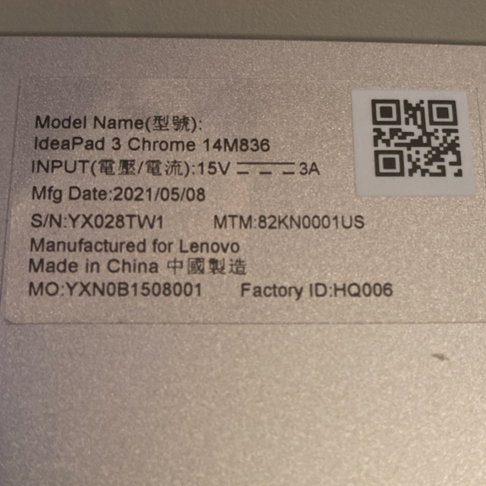 Lenovo Chromebook Laptop Chrome OS Silver Wi-Fi Webcam HDMI USB