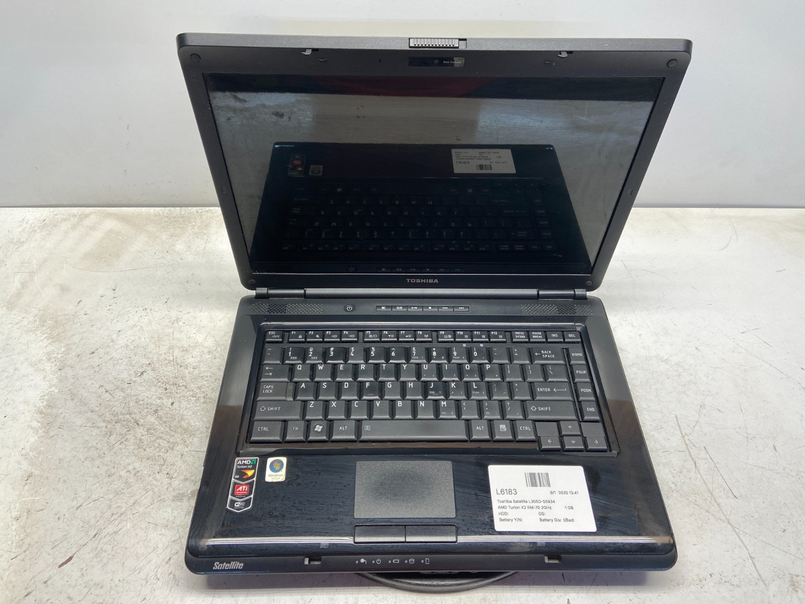 Toshiba Satellite L305D-S5934 AMD Turion X2 RM-70 2GHz 1 GB NO HDD