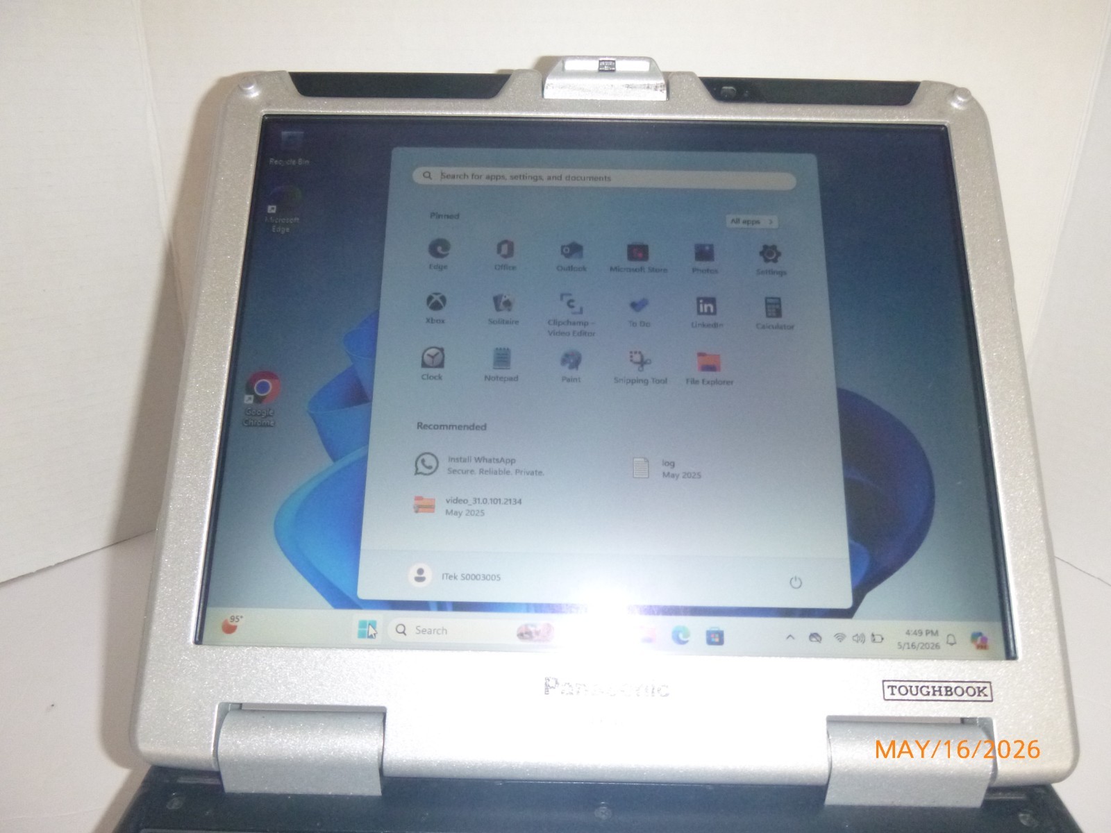 Panasonic Toughbook i7 5600M 2.6GHz 8GB 275GB – Win 11 Pro -MK5 – CF-3113-02VM