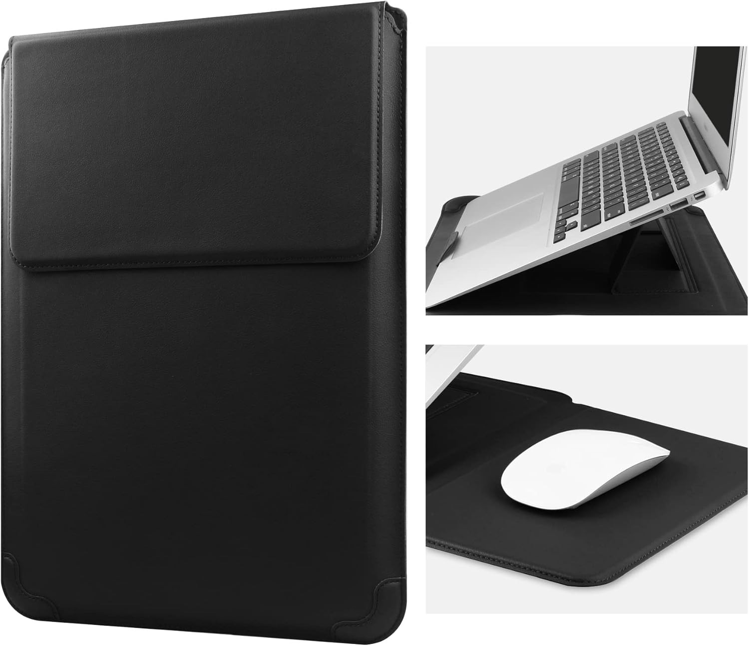 15 16 Inch Laptop Sleeve Case Leather Bag for MacBook Pro 16 2021 & 2019