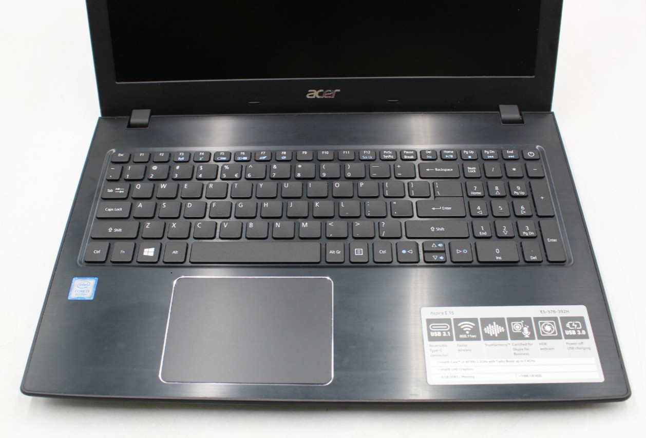 Acer Aspire E5-576 15.6in 1 TB HD 6 GB RAM i3-8130U 30 day warranty No OS