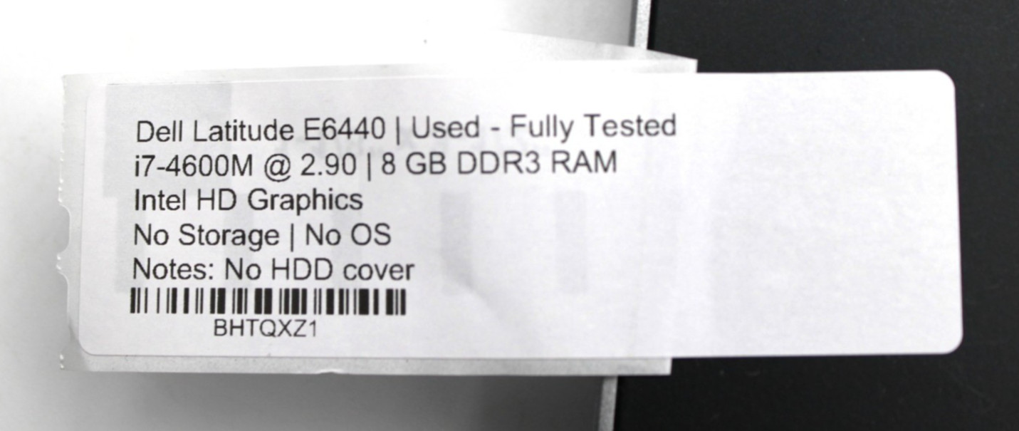 Dell Latitude E6440 i7-4600M@2.9GHz 8GB DDR3 NO STORAGE OR OS *USED/TESTED*