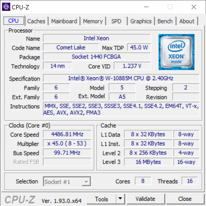 Dell Precision 7550 15.6” FHD Xeon W-10855M 32GB 512GB Quadro T2000 Win 11 Pro