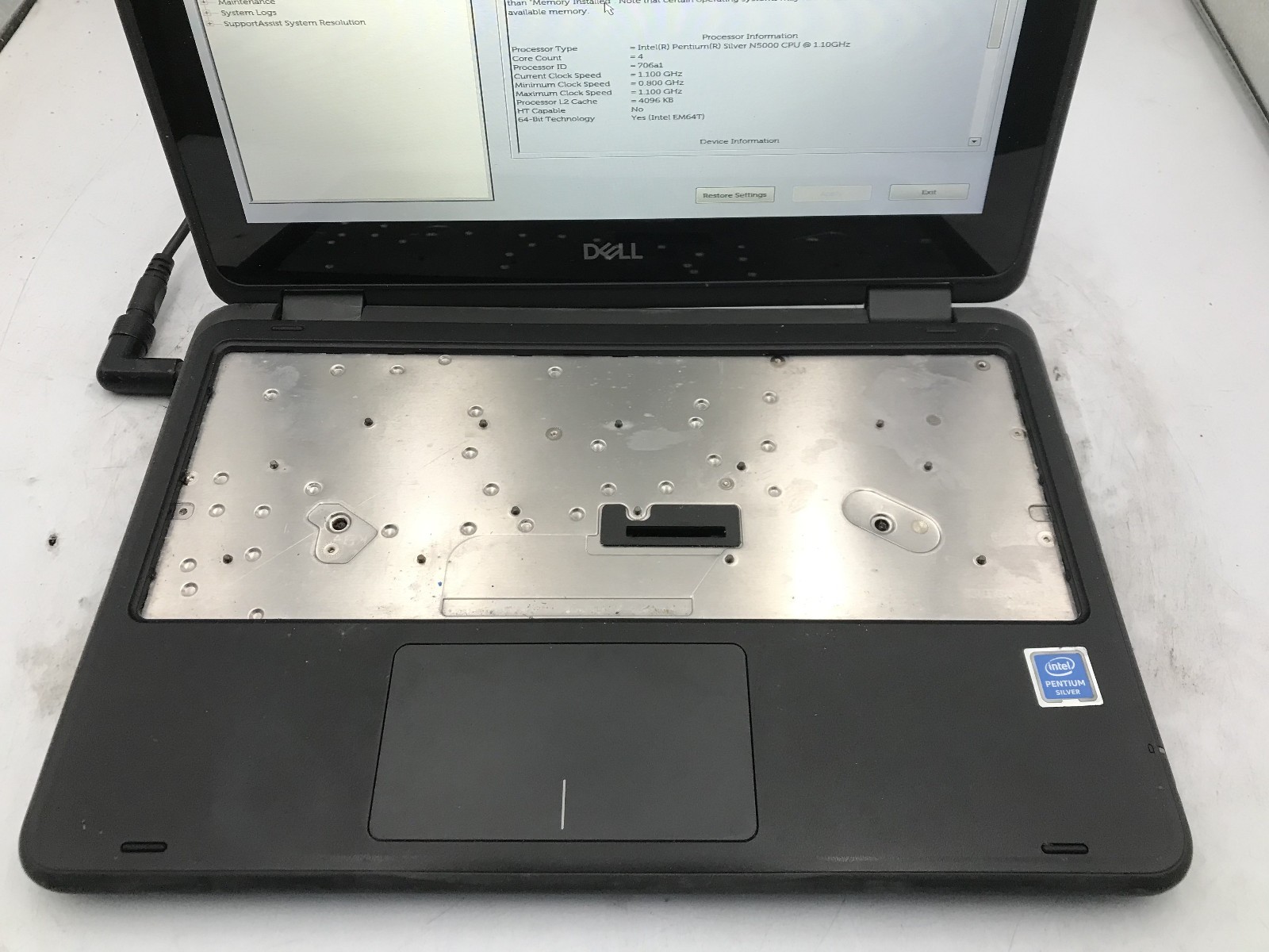 DELL LATITUDE 3190 -BOOTS TO BIOS- INTEL PENTIUM SILVER N5000 – 4GB RAM -READ-BB