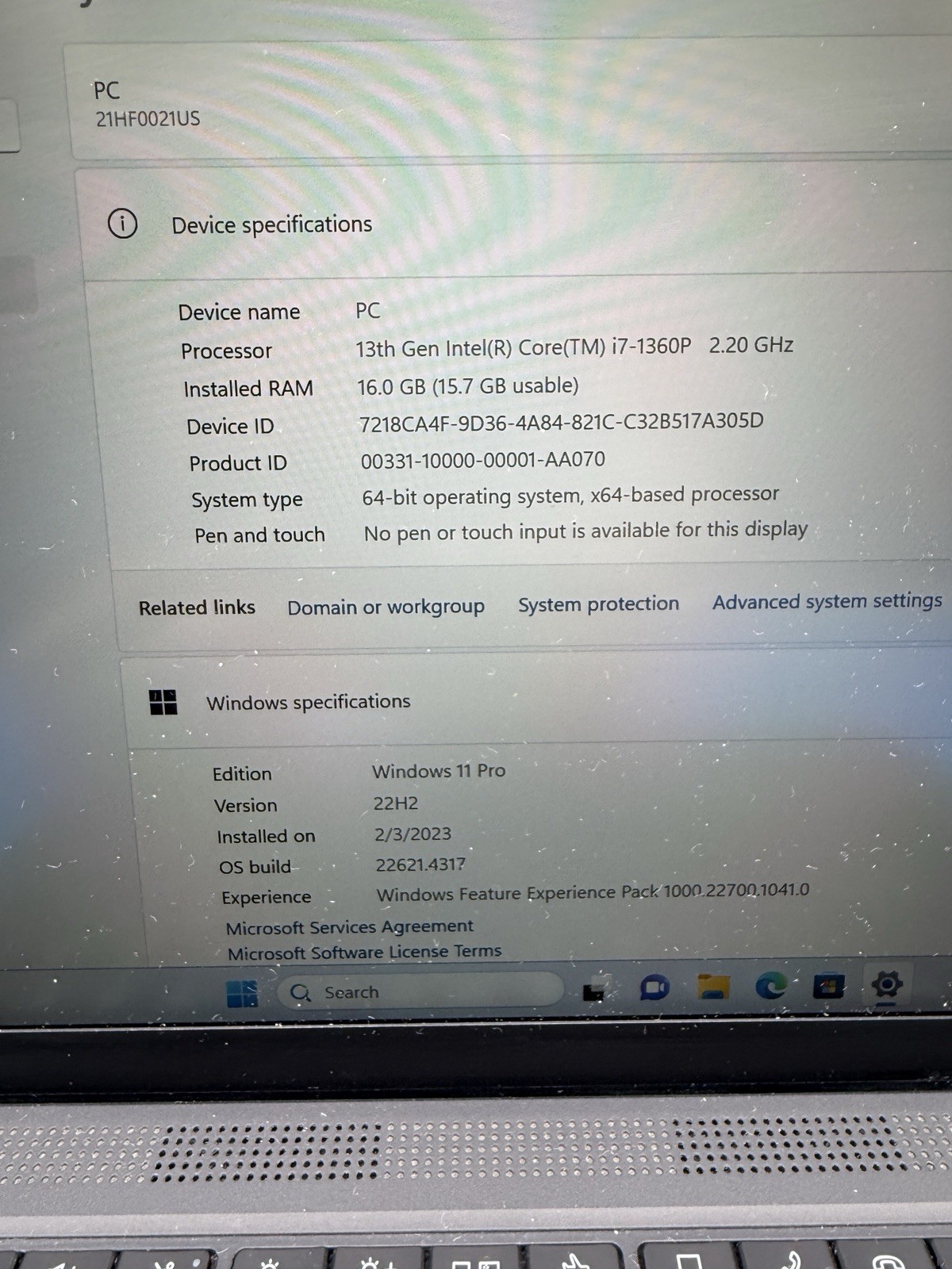 Lenovo ThinkPad P14s Gen 4 i7-1360P 16GB 512GB SSD RTX A500 Win 11 Pro