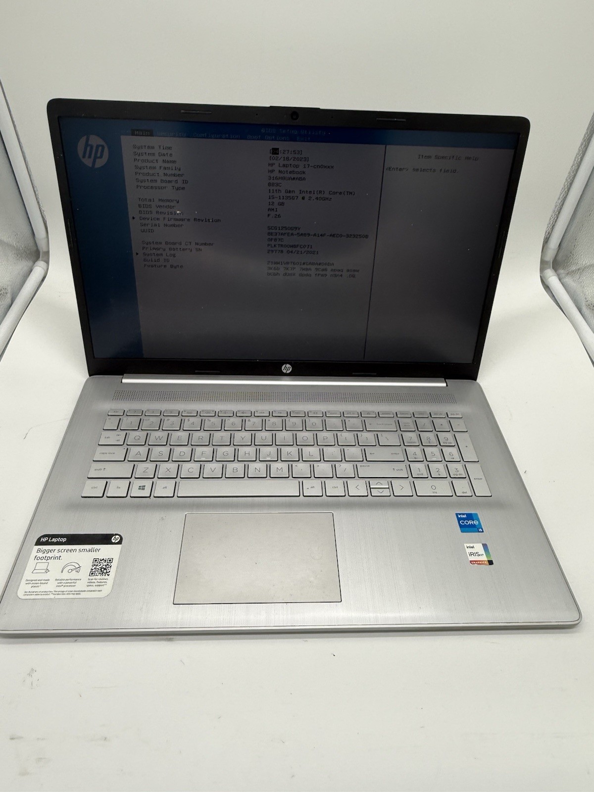 HP 17-cn0053cl 17.3″ i5-1135G7 12GB Ram Read Description