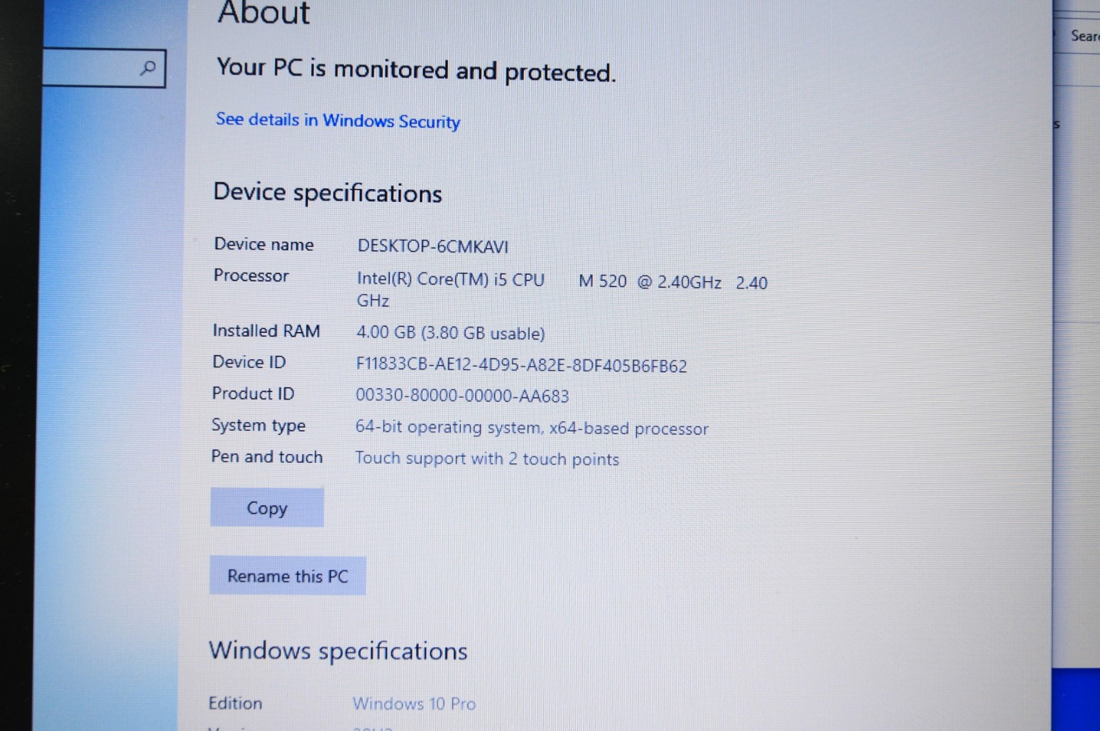 LENOVO THINKPAD T410s, Intel Core I5 M520, 4GB RAM, 128GB ssd (Windows 10 Pro)