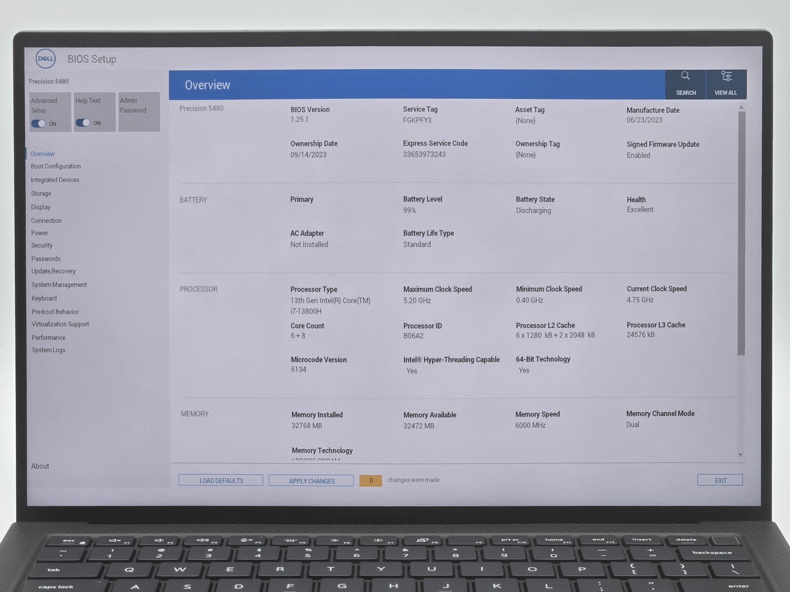 Dell Precision 5480 14″ WQXGA Touch I7-13800H 1TB SSD 32GB W11P RTX A1000