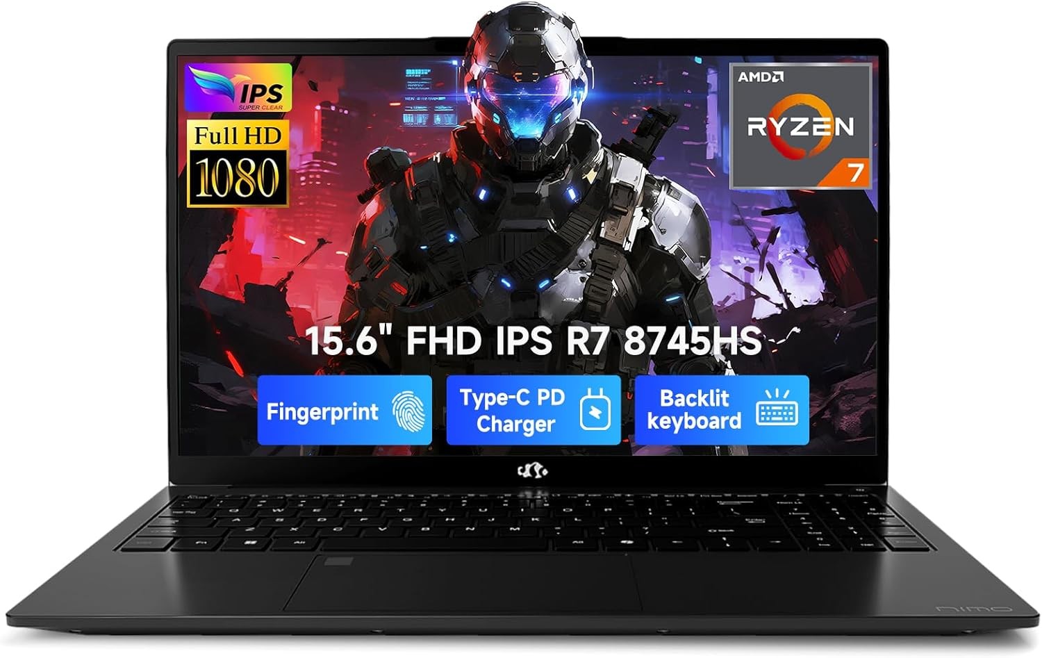 NIMO 15.6″ Gaming Laptop AMD Ryzen 7 8745HS 16GB DDR5 RAM 1TB SSD (up to 4.9GHz）