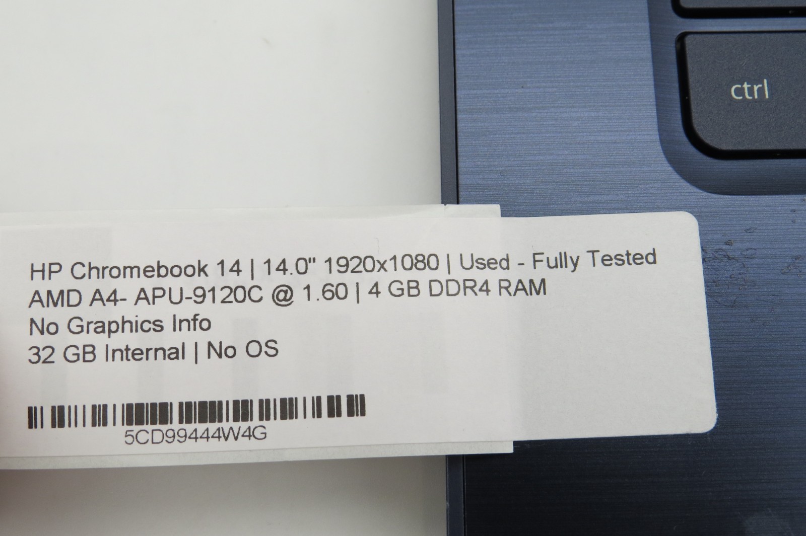 HP Chromebook 14-14″-AMD A4-APU-9120C@1.6GHz-4GB RAM-32GB internal-NO OS