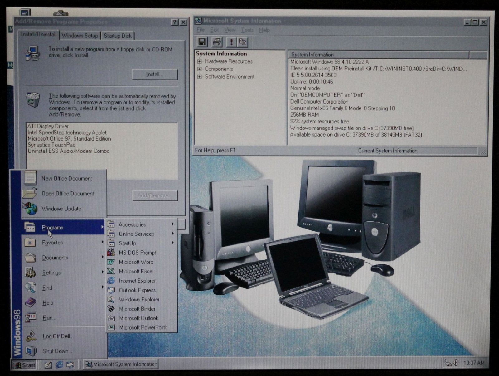 Dell Latitude C600 PP01L Laptop Windows 98se,40GB HD,256MB RAM,CD,Charger