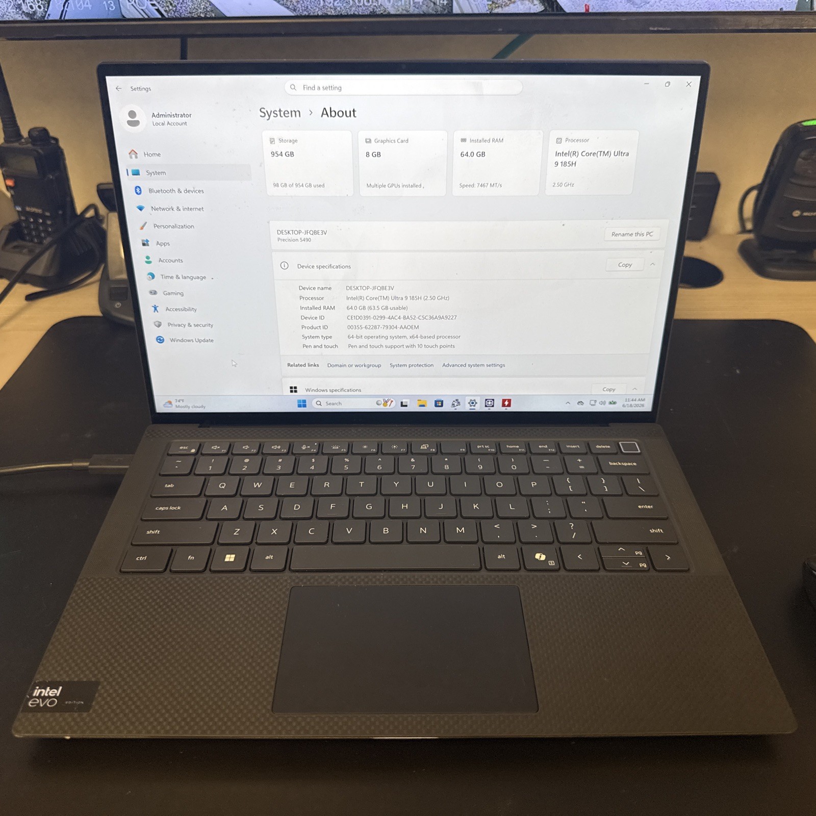 Dell Precision 5490 Mobile Workstation – Intel Core Ultra 9 185H | 64GB RAM |