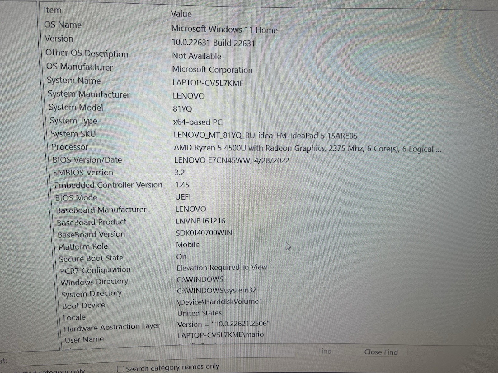 Lenovo IdeaPad 5 Ryzen 5• 8GB RAM• 256GB• Broken Screen + Hinge. Desktop /Repair