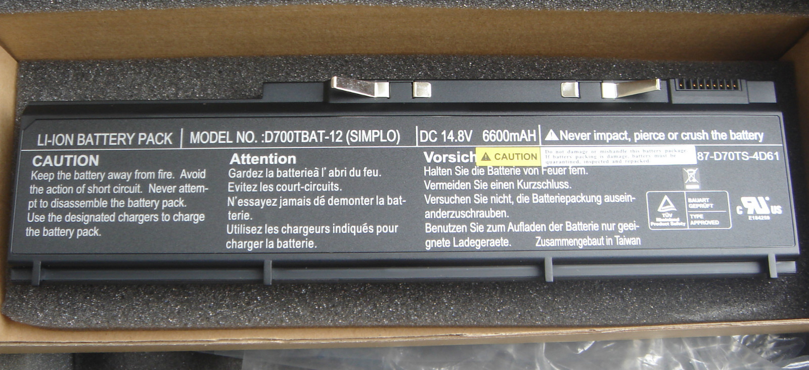 Original Battery Clevo PortaNote D700T D750W D700TBAT-12 Simplo 87-D70TS-4D61