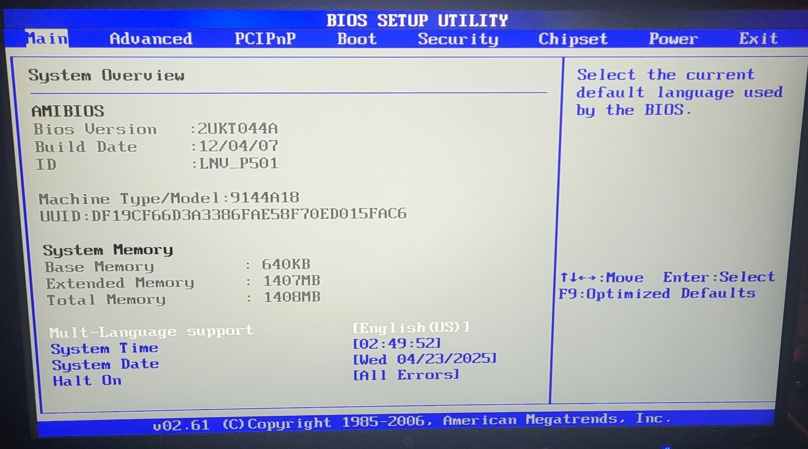 Ibm Lenovo Thinkcentre A60 9144A18 Desktop AMD Athlon X2 1,50gb RAM Win Vista