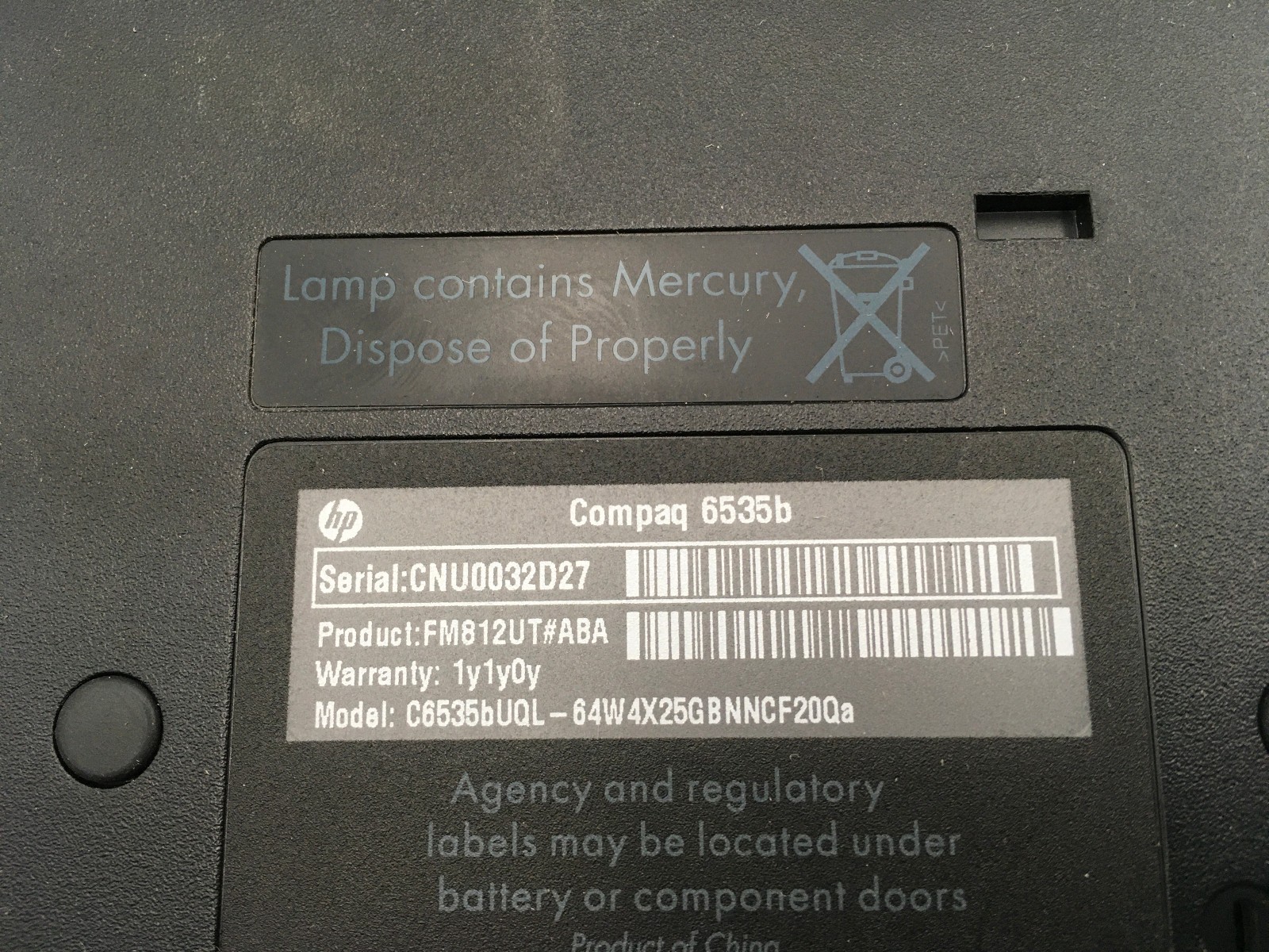 HP COMPAQ 6535B – BOOTS TO BIOS – AMD ATHLON X2 – 2GB RAM – NO OS – READ DESC-BB