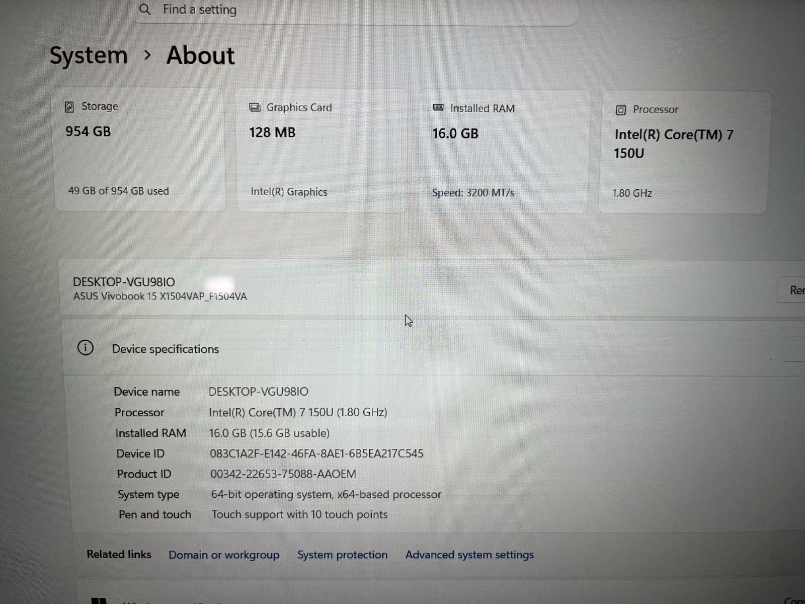 READ – ASUS Vivobook 15.6″ FHD Core 7 150U 16GB 1TB SSD F1504VAP-IH79T