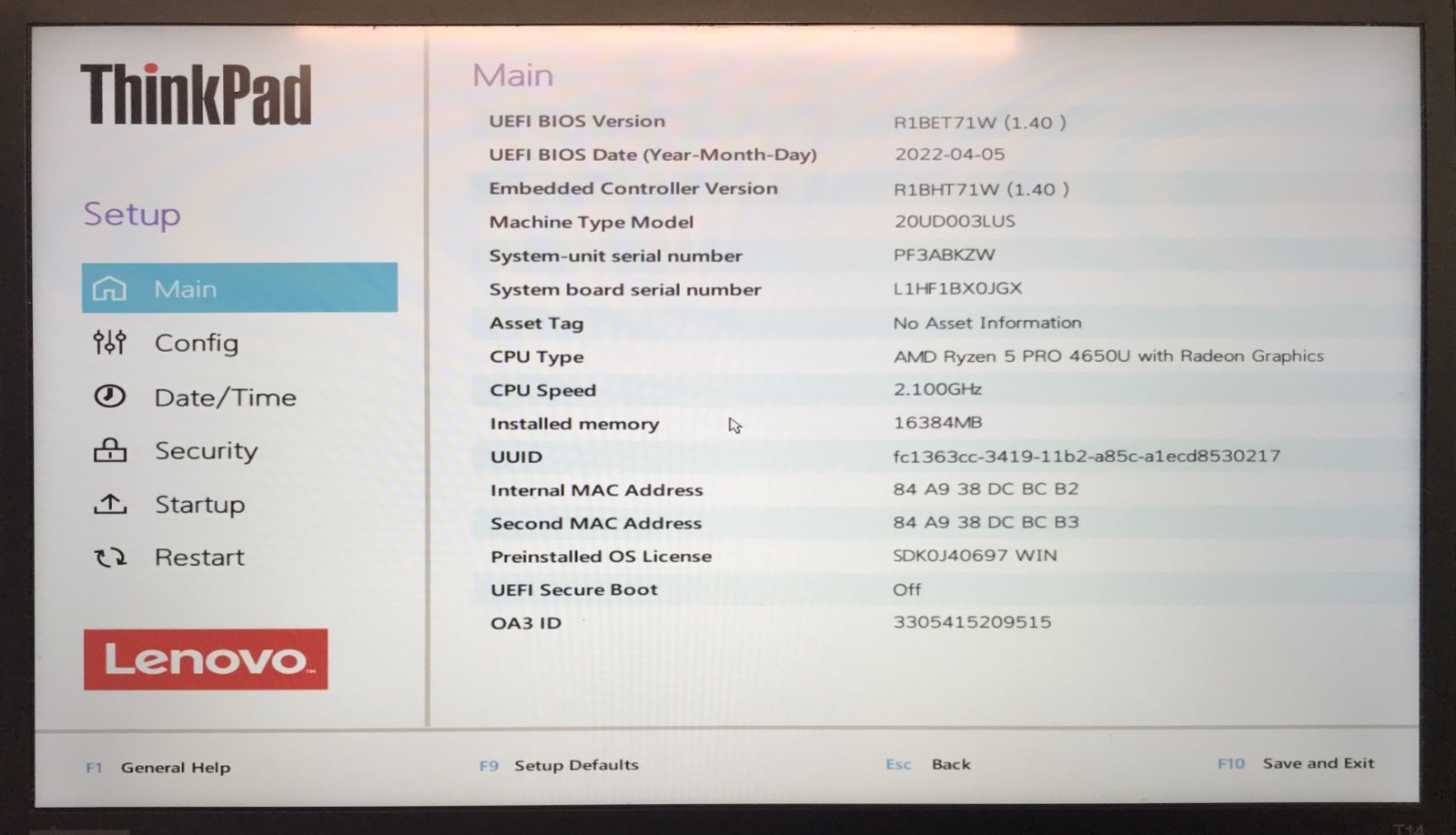 Lenovo ThinkPad T14 Gen 1 14″ Ryzen 5 PRO 4650U 16GB 512GB NVMe Remote Managed