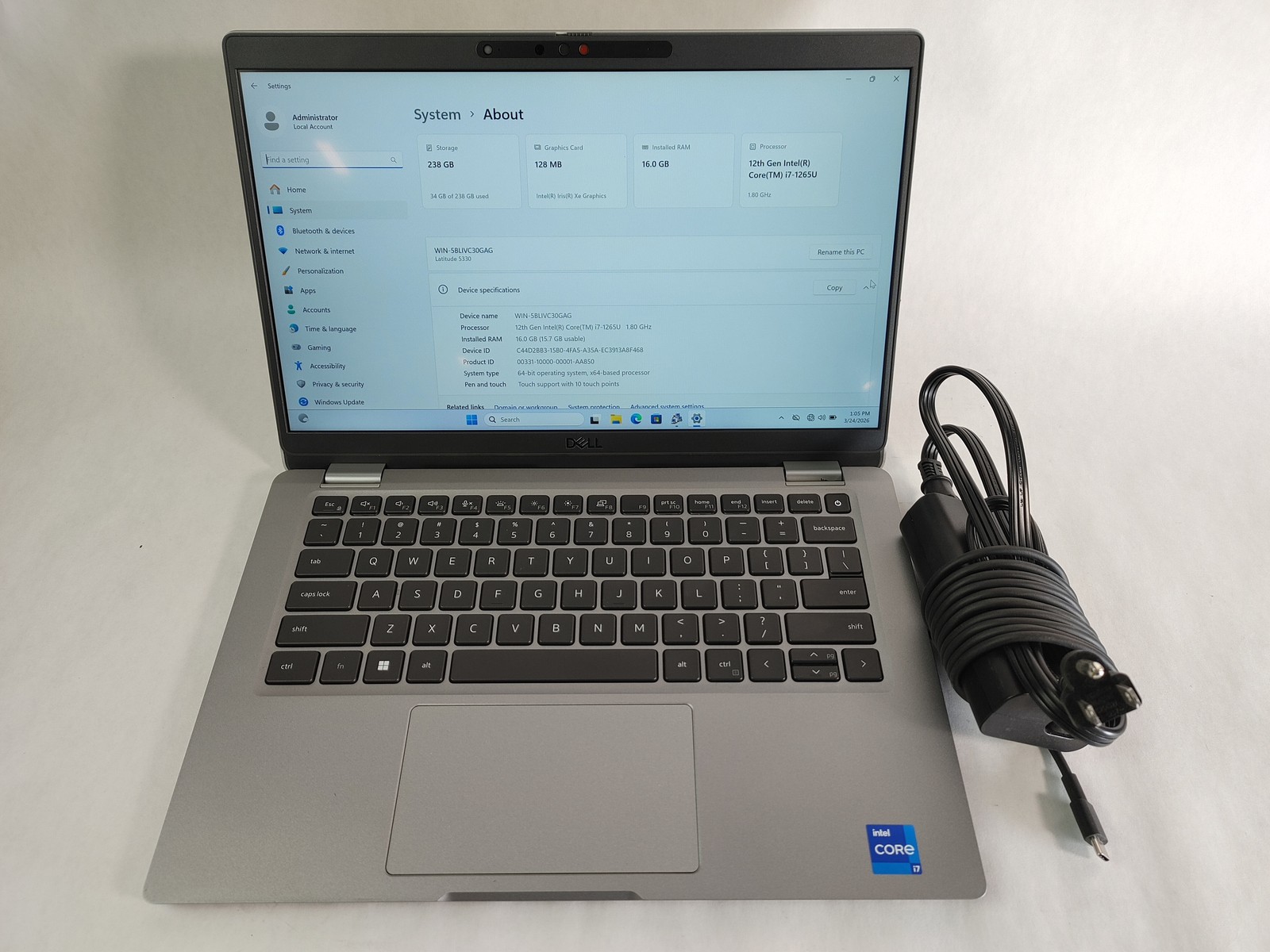 Dell Latitude 5330 Core i7-1265U 1.80 GHz 16 GB DDR4 256 GB NVMe Windows 11 Pro