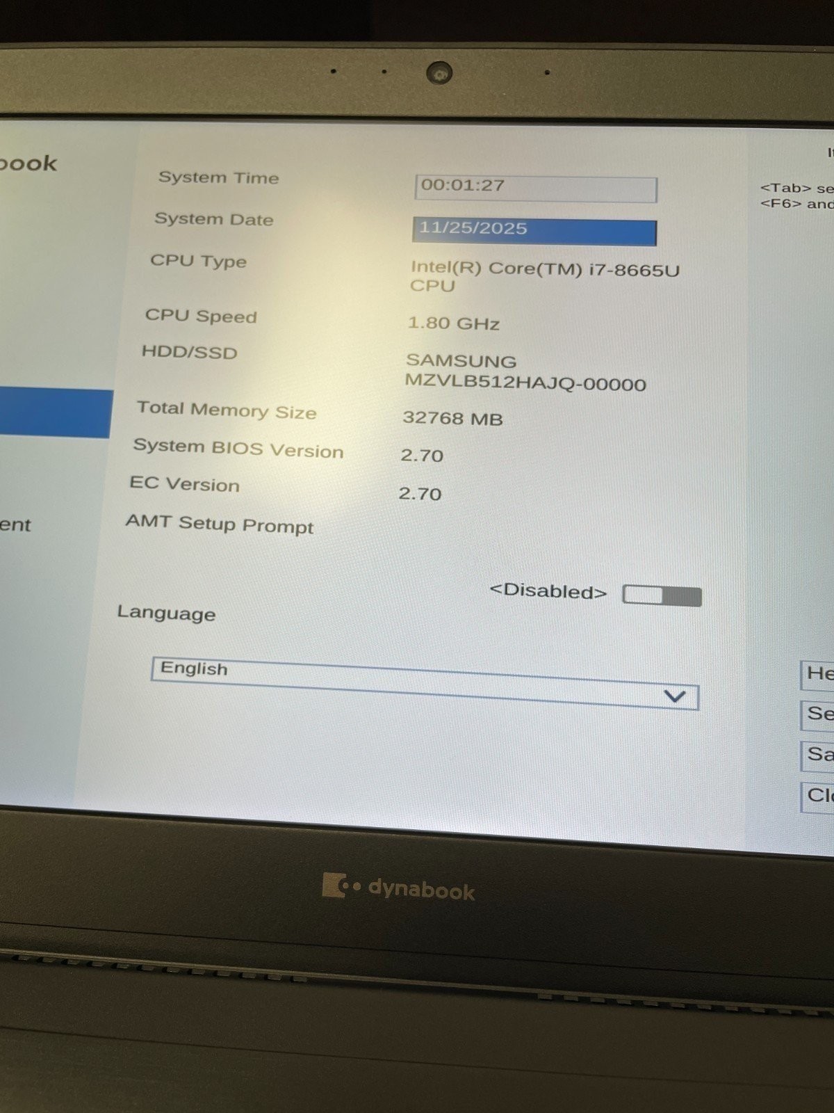 DYNABOOK PORTEGE X30-F. Intel i7-8665U/32GB Ram/512GB SSD