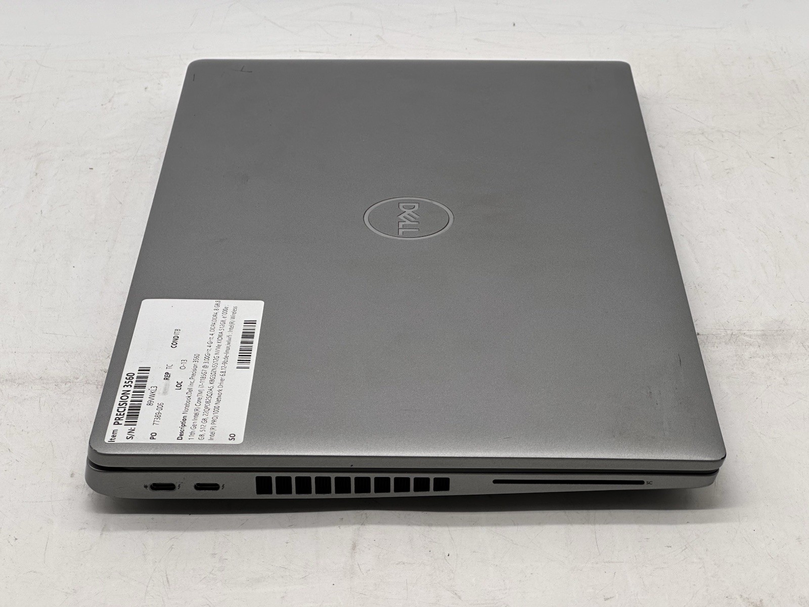 Dell Precision 3560, i7-1185G7, @ 3.00GHz, 16GB RAM, 512GB NVMe-No OS/Charger