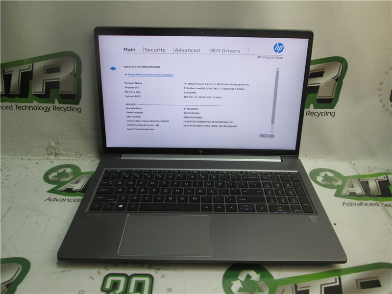 HP ZBook Power G8 Laptop i7-11850H 2.5GHz 32GB RAM 512GB SSD Windows 11 Pro COA
